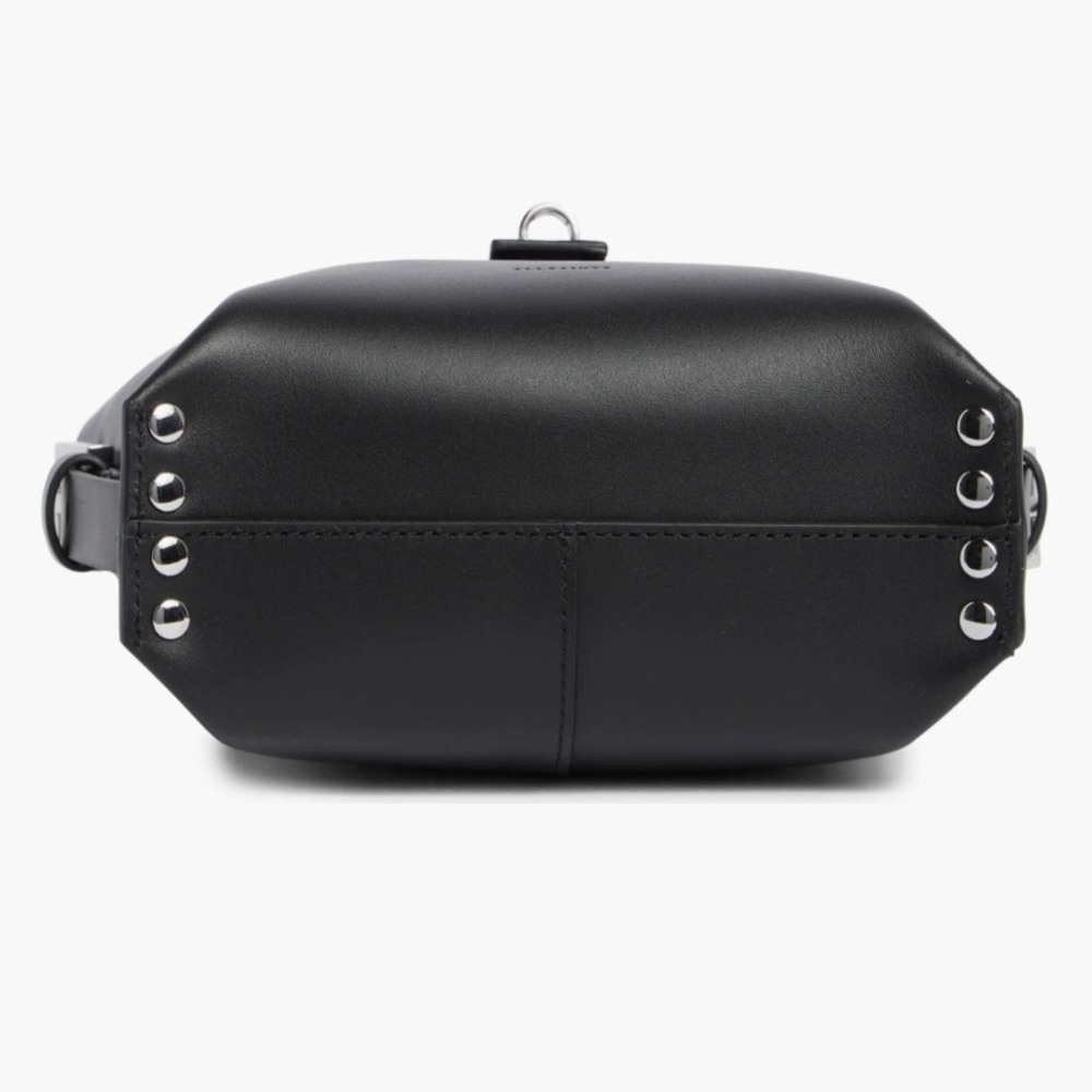 New AllSaints Miro Black Leather Crossbody Shoulder Bucket With Dust Bag- NWT - Picture 6 of 12